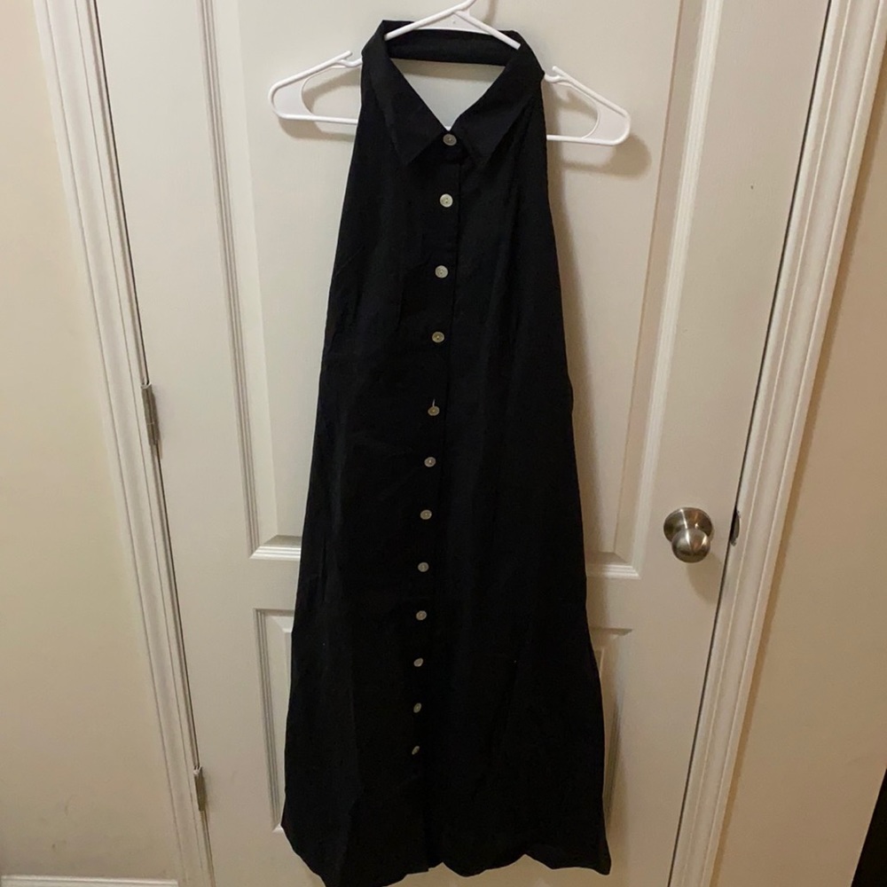 Backless Black Dress w/ Collar